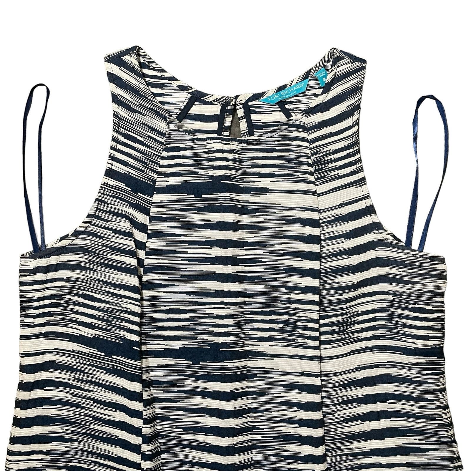 Tori Richard Tori Richard Honolulu Shift Dress Sleeveless Navy Blue White Size M / US 6-8 / IT 42-44 - 4 Thumbnail