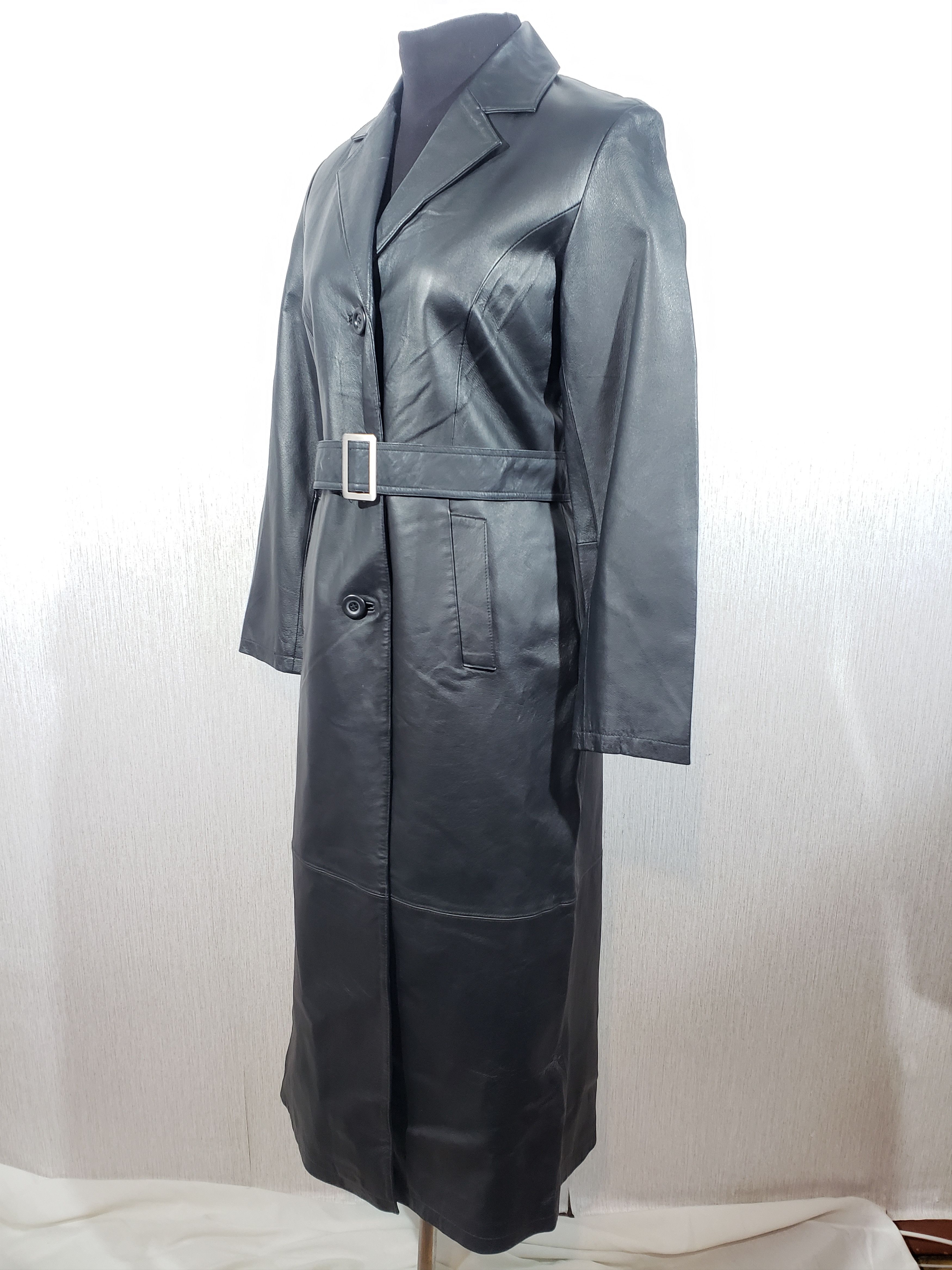 Other Stylish women's long leather jacket. Size L / US 10 / IT 46 - 2 Thumbnail