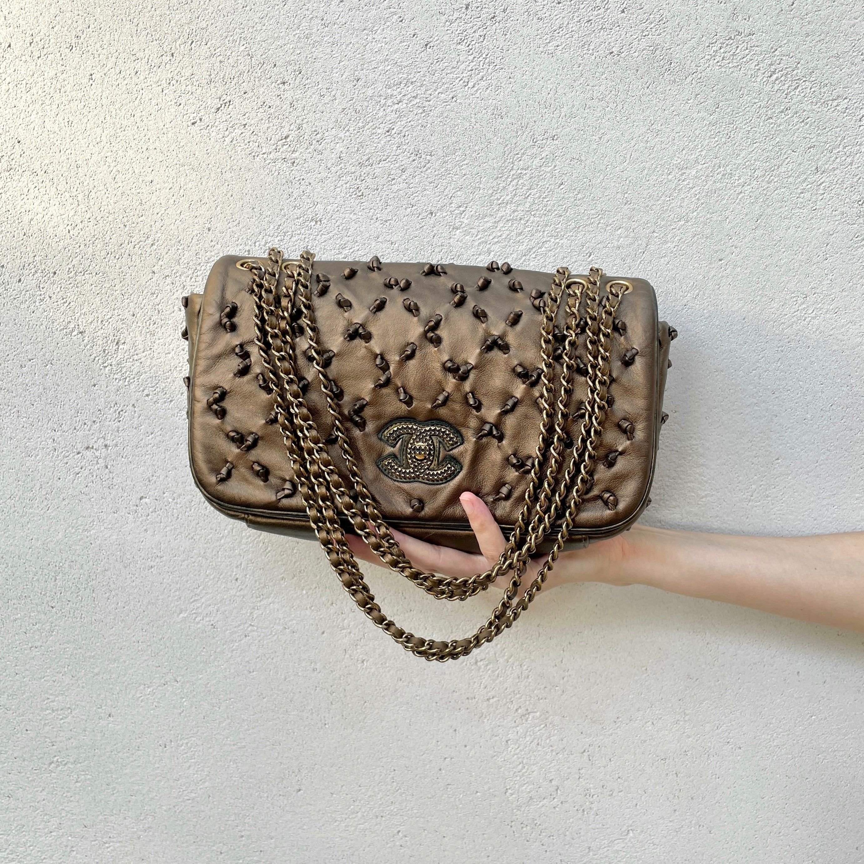 Chanel Chanel Wild Stitch Matelasse Coco Mark Double Chain Flap Bag Gold Size ONE SIZE - 1 Thumbnail