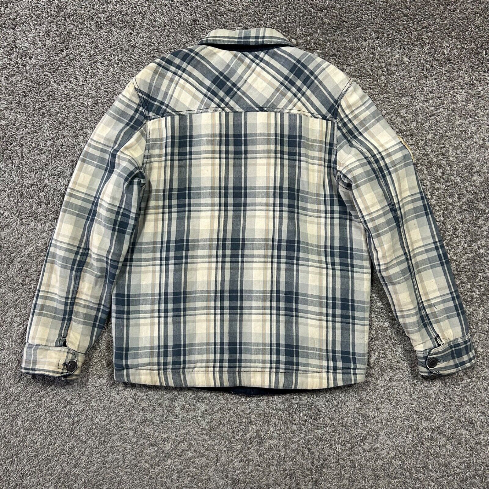 Vintage Thrashed Flannel Jacket Quilt Lined Button Up Plaid y2k Size US L / EU 52-54 / 3 - 10 Thumbnail