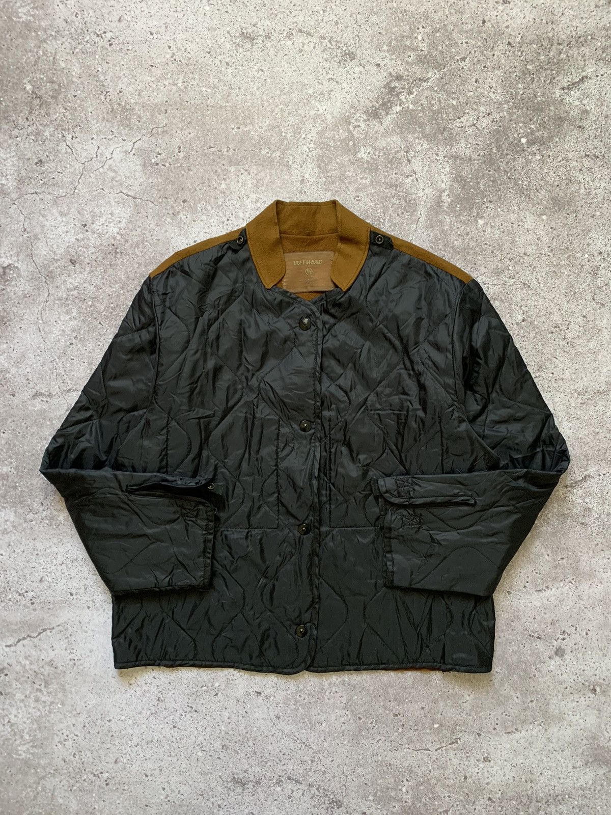 image of Left Hand x Massimo Osti Archive Massimo Osti Production Sneaded Jacket Aviator in Black/Brown (Siz