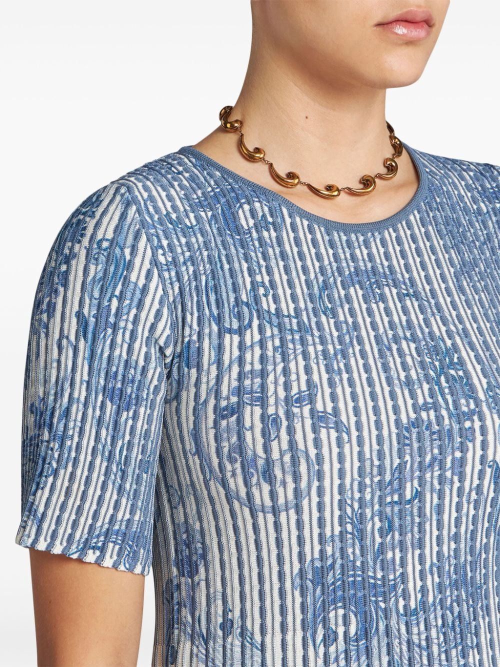 Etro Etro Paisley-Print Knitted Top Maglieria Knitwear Tricots Size M / US 6-8 / IT 42-44 - 4 Thumbnail
