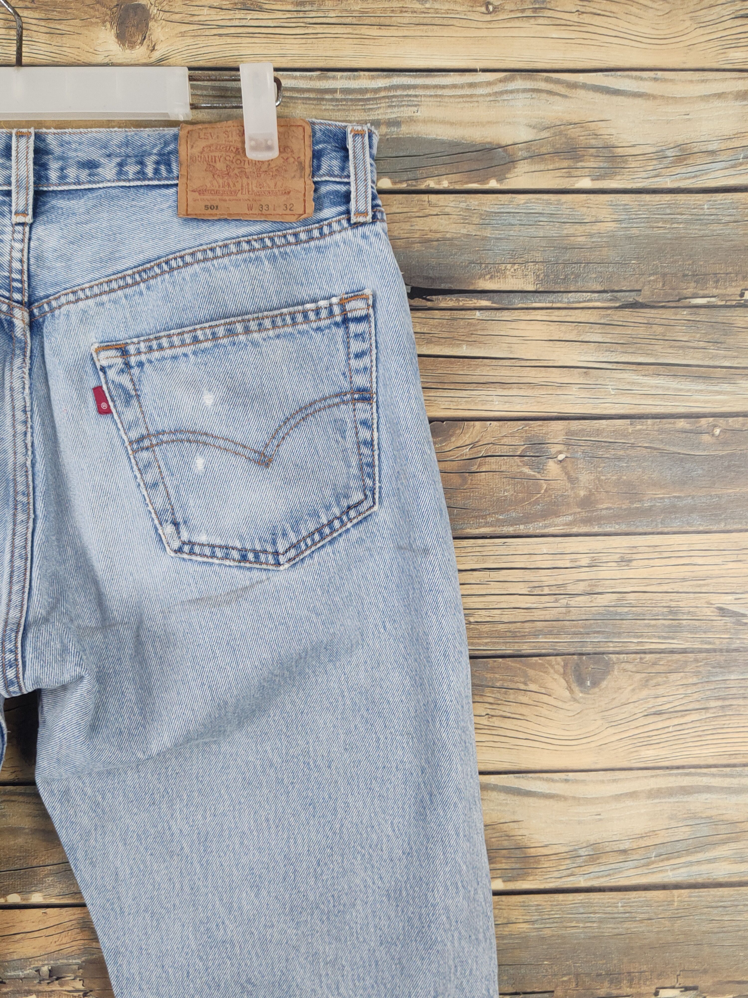 Levi's 501 Levi's Light Blue Distressed Ripped denim Jeans #W1724 Size US 33 - 11 Thumbnail