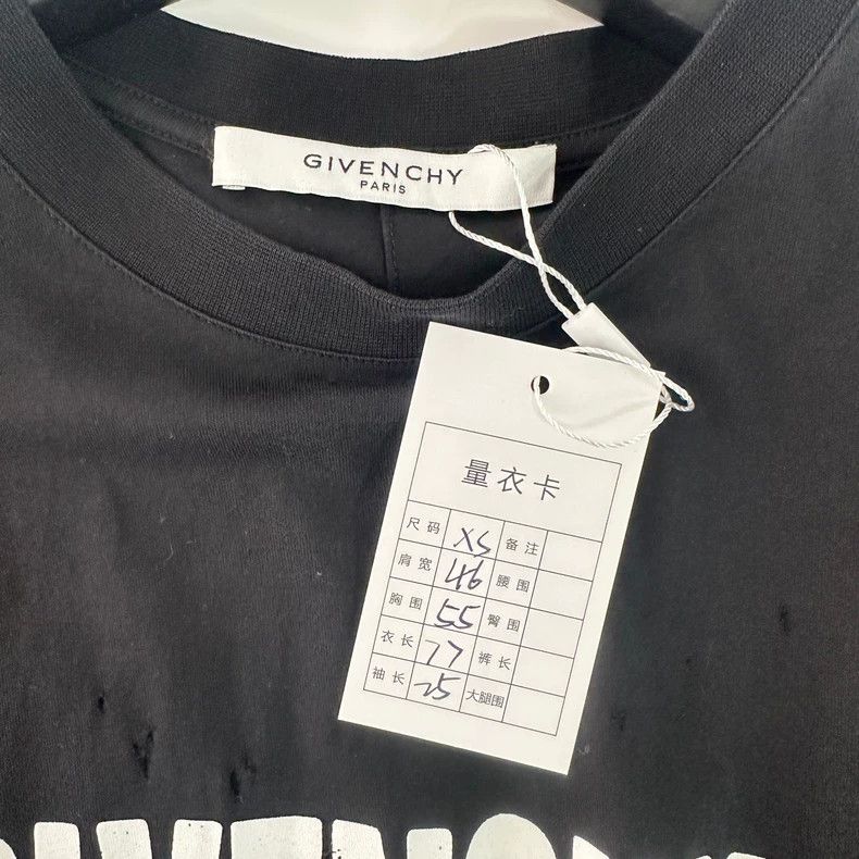 Givenchy Givenchy GVC Letter Print Round Neck Ripped Short Sleeve Size US XS / EU 42 / 0 - 5 Thumbnail