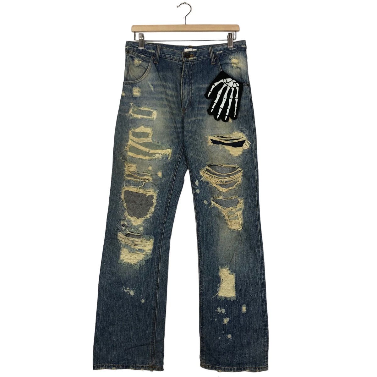 Hysteric Glamour ?Rare Distressed Denim Jeans Straight Cut 