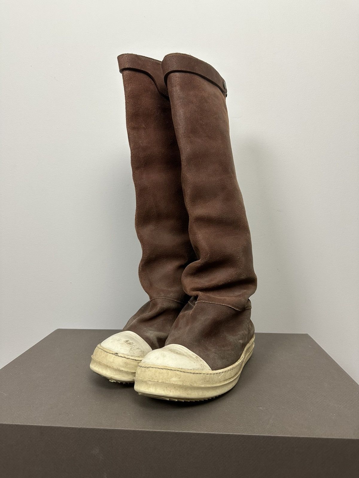 Rick Owens FW14 ‘MOODY’ Reverse Leather Elephant Boots Size US 11 / EU 44 - 1 Thumbnail