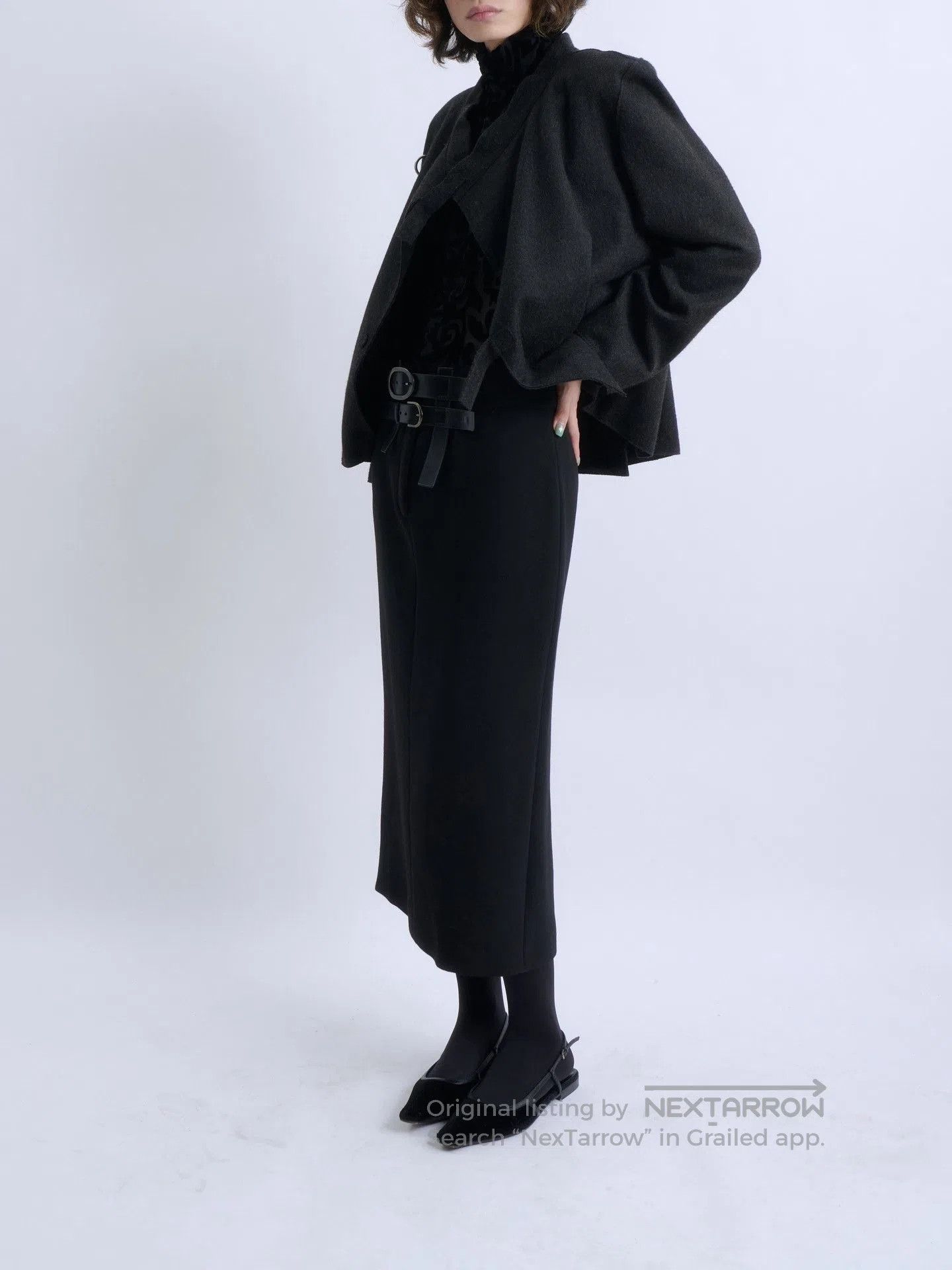 Jil Sander JIL SANDER Asymmetric Wool Short Coat. Size M / US 6-8 / IT 42-44 - 3 Thumbnail