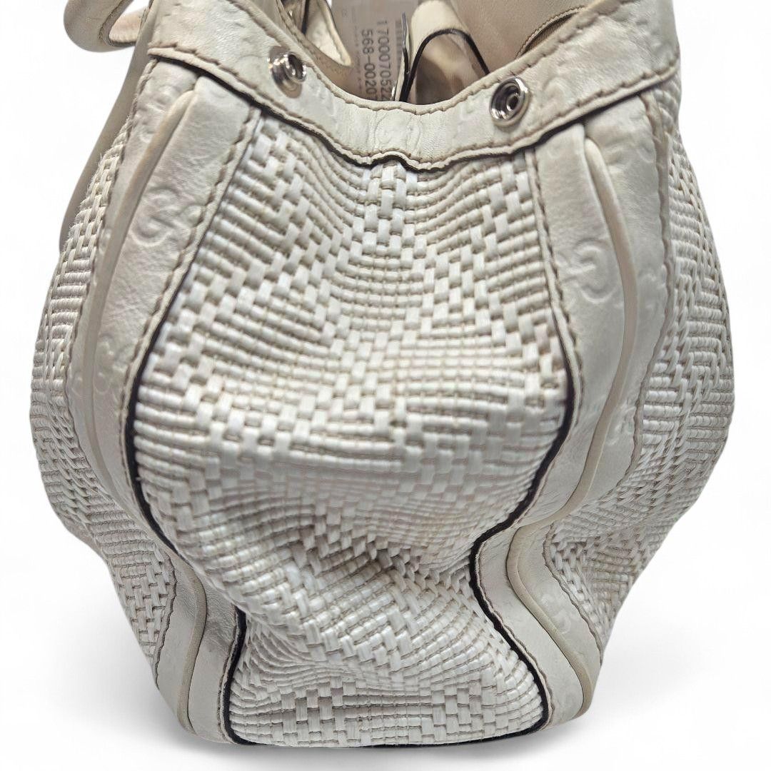 Gucci Gucci - Sukey White Leather Tweed Luxury Shoulder Bag Size ONE SIZE - 4 Thumbnail