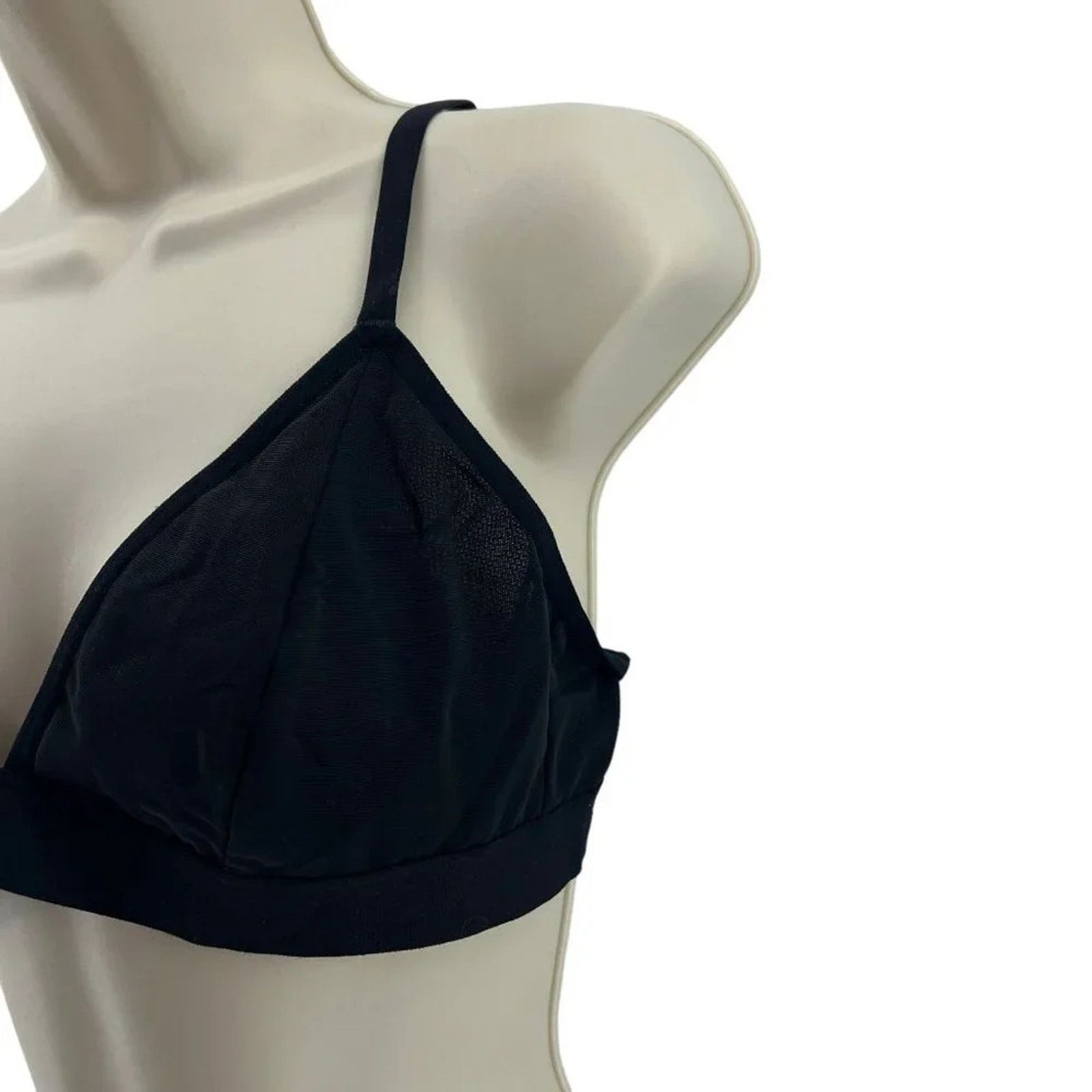 Old Navy Old Navy Mesh V-Neck Bralette Top Black Jack Bra Size Large Size ONE SIZE - 2 Thumbnail