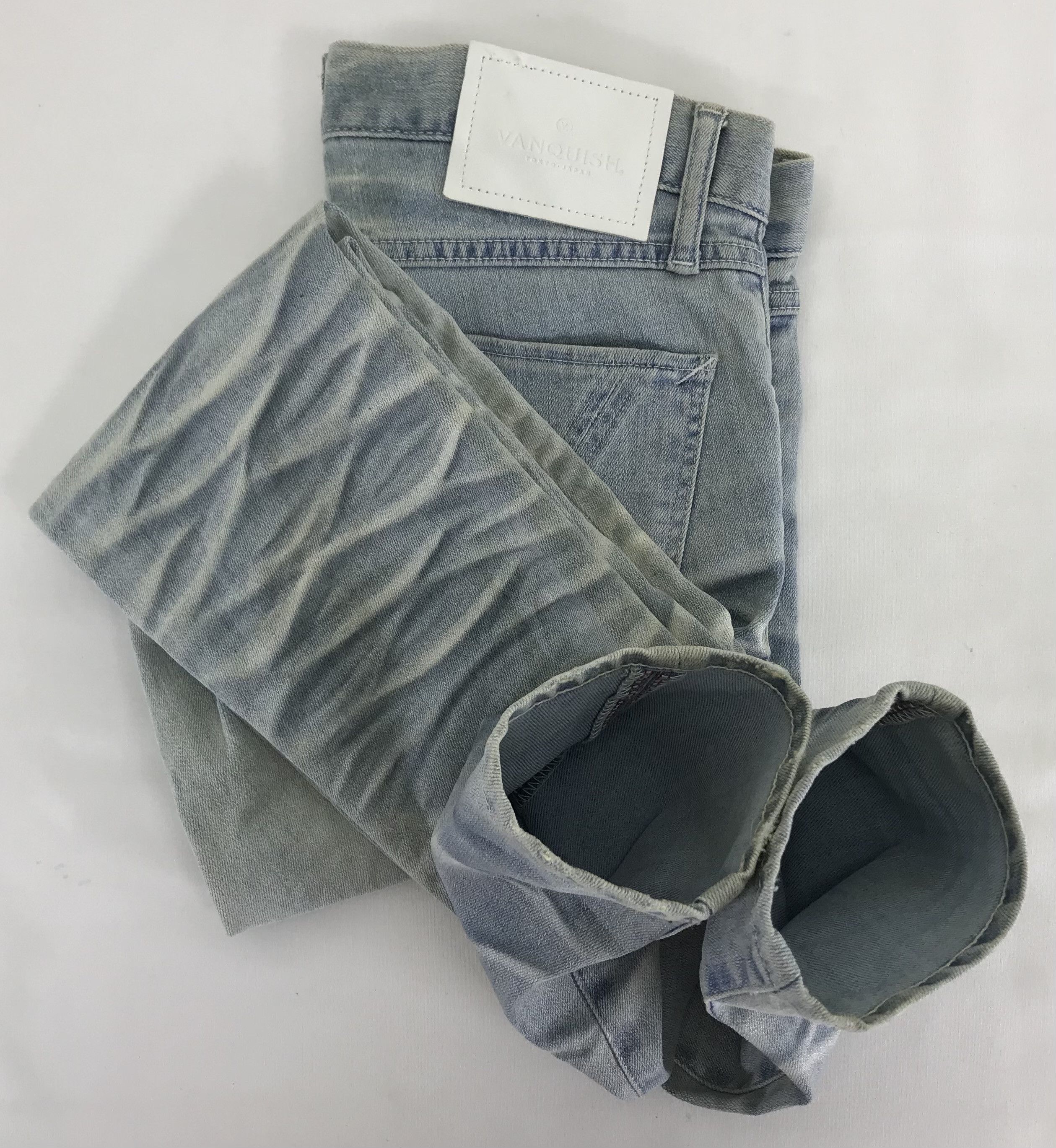Vanquish Vintage Vanquish Faded Waxed Blue Skinny Jeans Size 28" / US 6 / IT 42 - 13 Thumbnail