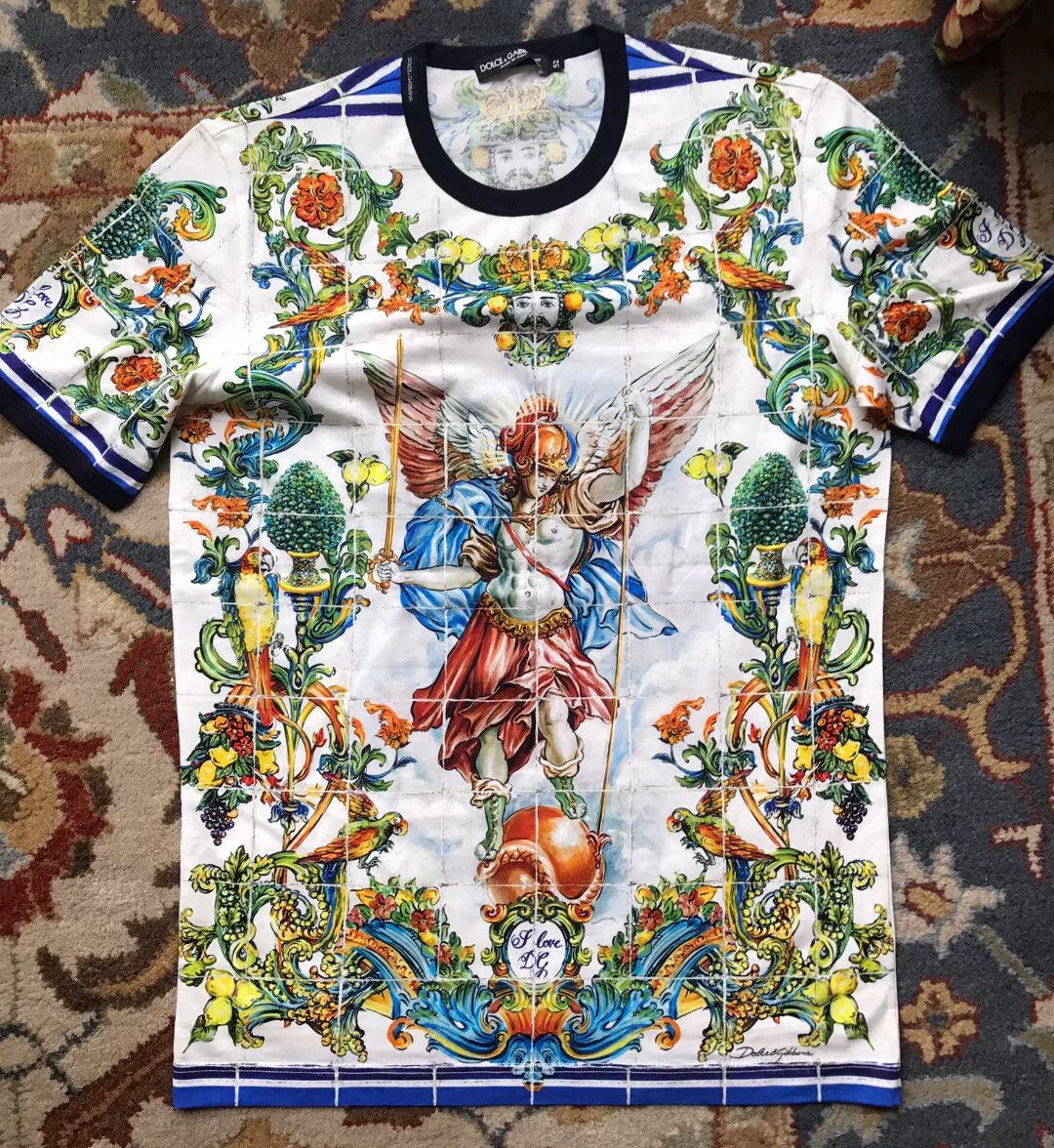 Dolce & Gabbana D&G White Floral Angel 3D Print T-shirt Size US L / EU 52-54 / 3 - 1 Thumbnail