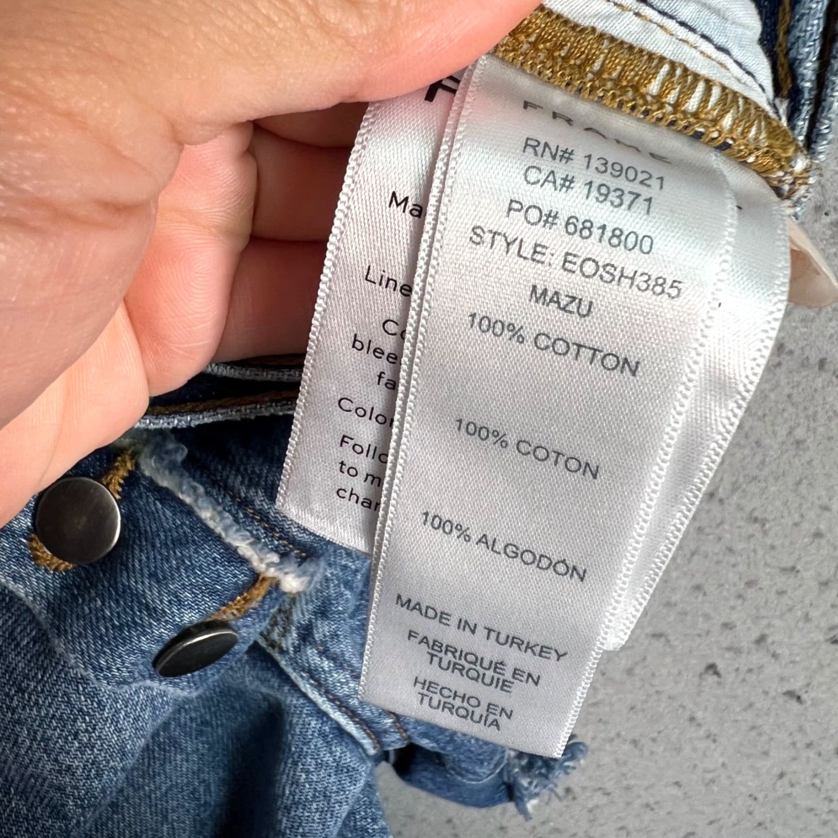 Frame FRAME Distressed HIGH-RISE Button-Fly Shorts Women's 24 Blue Denim Cut-Off Adult Womens Size 24 +5? Size 42" / US 20 - 4 Thumbnail