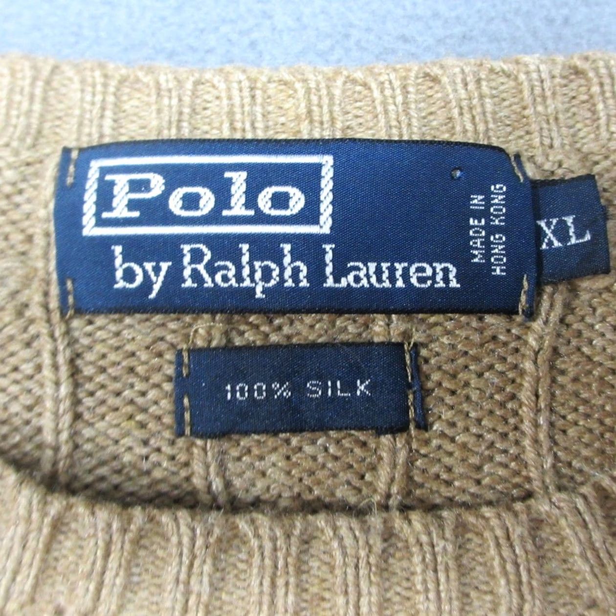 Polo Ralph Lauren Polo Ralph Lauren Sweater Mens XL Beige 100% Silk Cable Knit Pony Logo Crew Neck Pullover Regular Fit Long Sleeve Knit Solid Classic Preppy Teacher? Size US XL / EU 56 / 4 - 2 Thumbnail