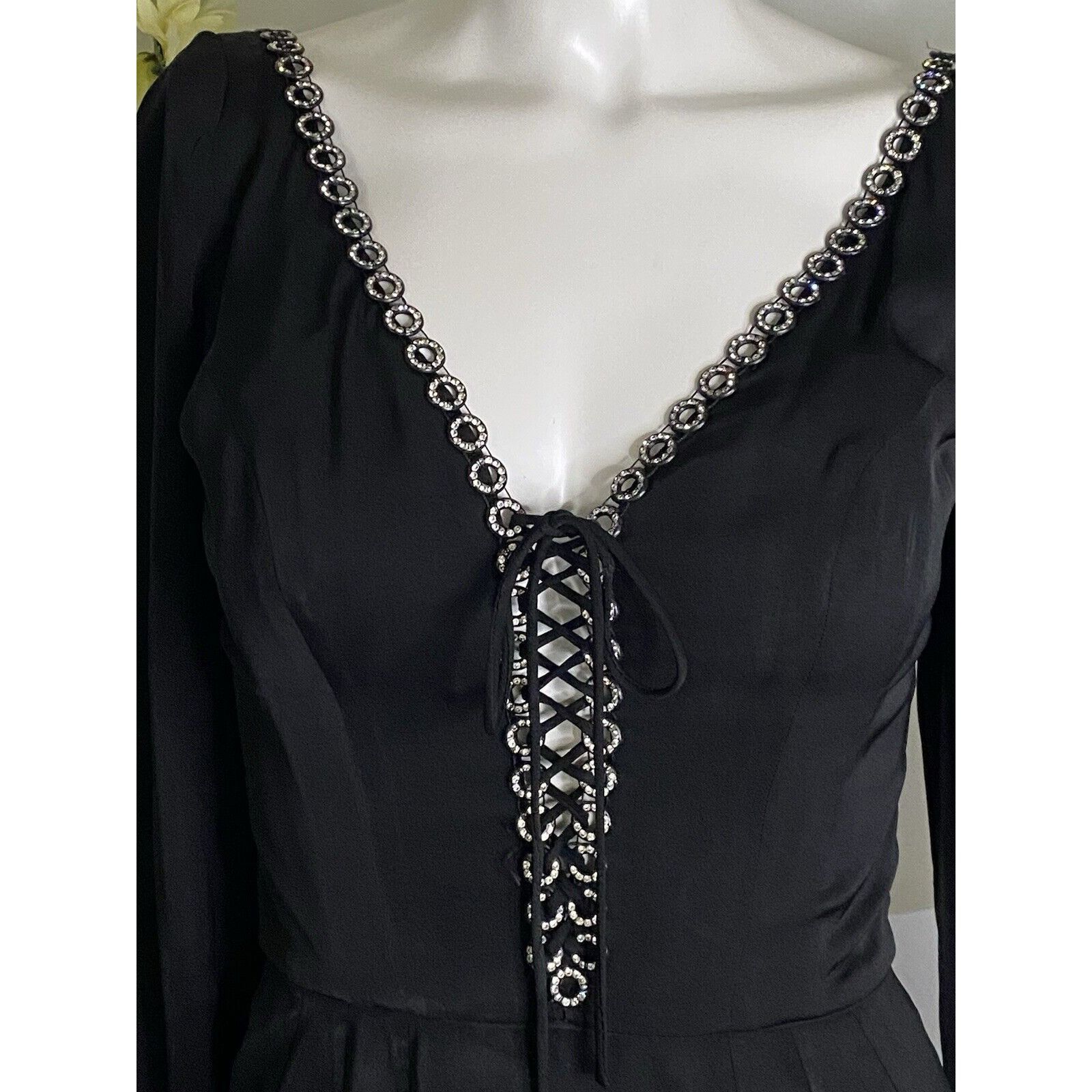 Vintage Vintage 1970s Jack Hartley Miami Black Corset Cocktail Midi Size XS / US 0-2 / IT 36-38 - 22 Thumbnail