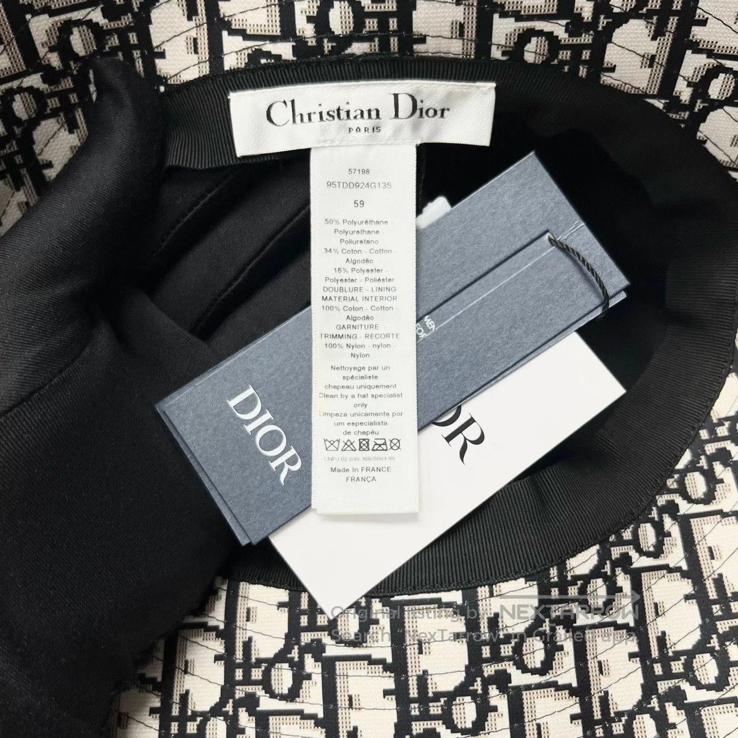Dior Dior Black Monogram Print Bucket Hat. Size ONE SIZE - 3 Thumbnail