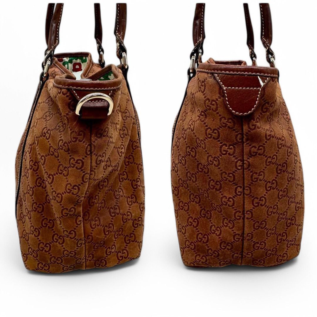 Gucci Gucci - Guccisima Handbag Shoulder Bag Red Monogram Leather Size ONE SIZE - 7 Thumbnail