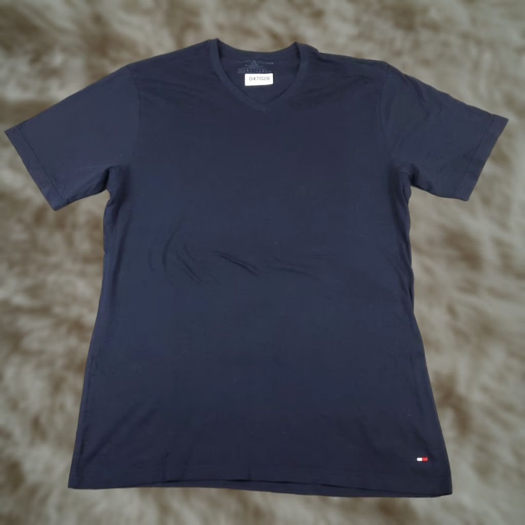Tommy Hilfiger Tommy Hilfiger Shirt Mens XL Navy Blue Casual Short Sleeve Cotton Crew Neck Size US XL / EU 56 / 4 - 1 Thumbnail