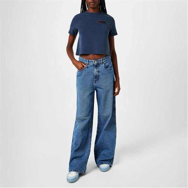 Missoni o1g2r1mq1124 Sport Logo Crop T Shirt in Dark Blue Size M / US 6-8 / IT 42-44 - 6 Thumbnail