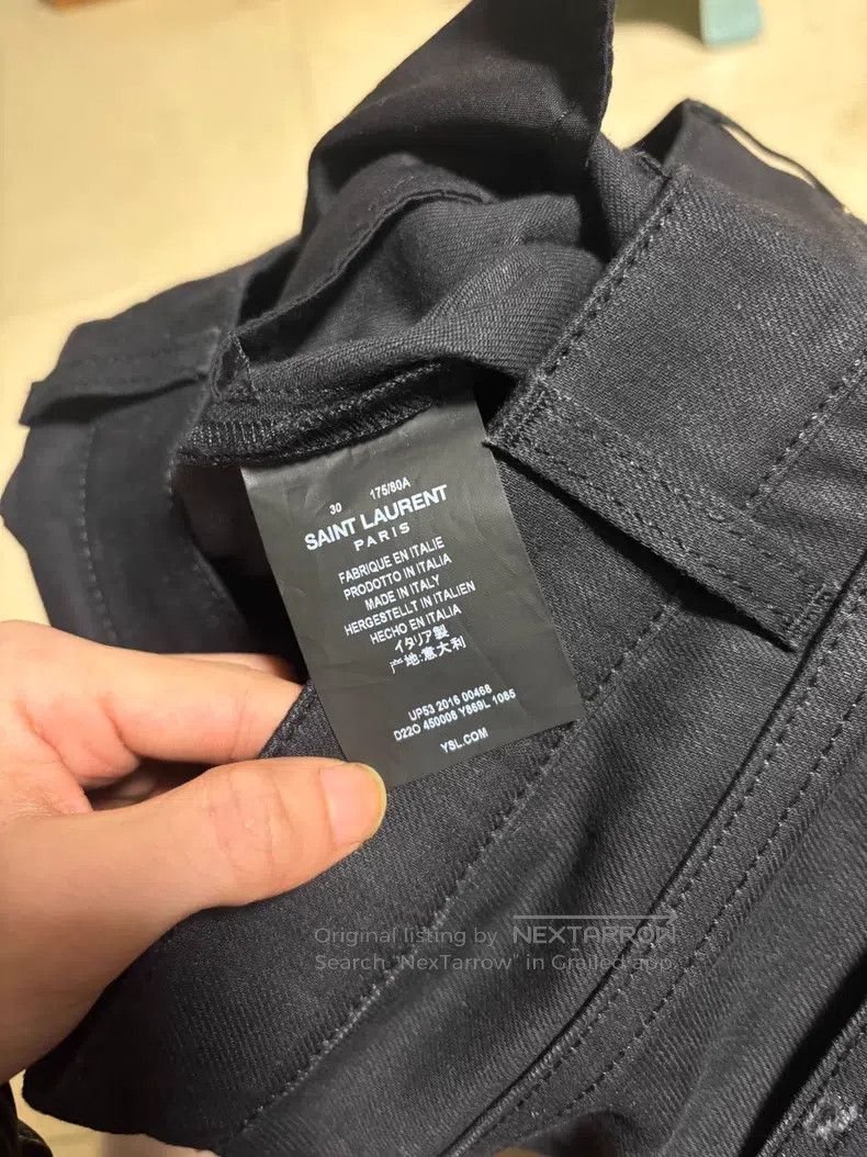 Saint Laurent Paris Saint Laurent Paris Black Destroyed Slim Fit Basic Denim J Size US 30 / EU 46 - 4 Thumbnail