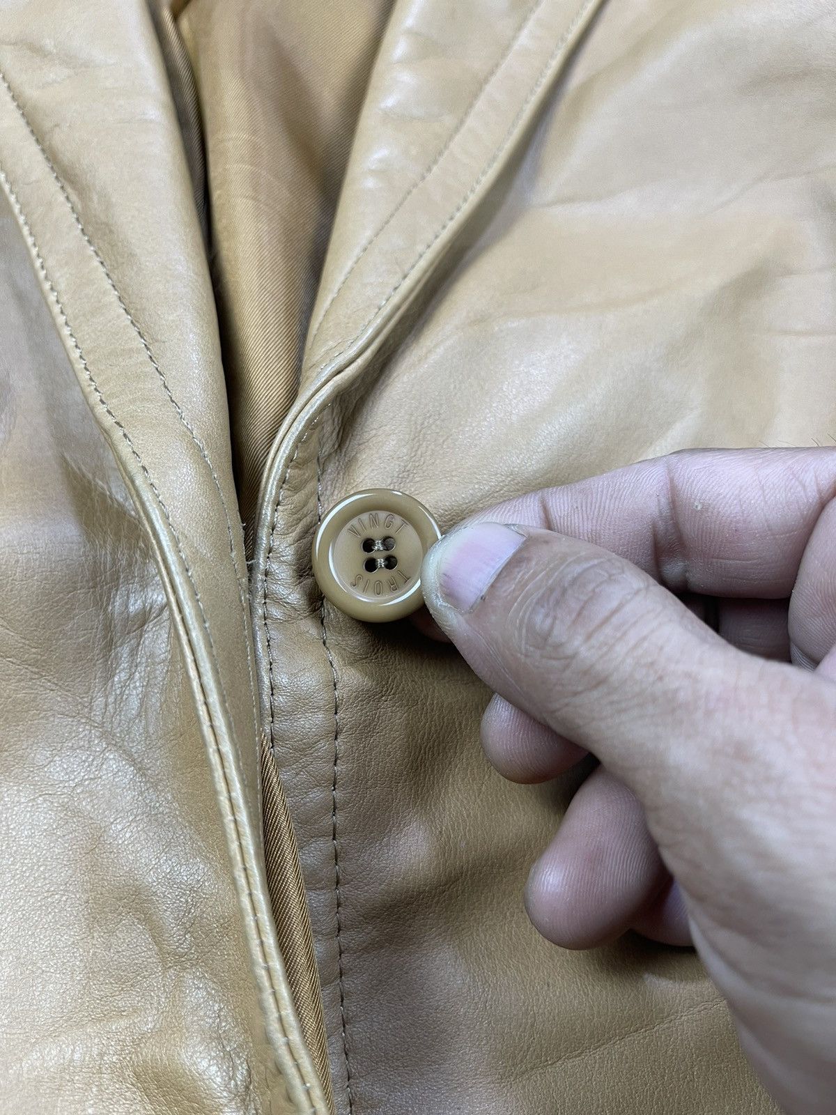 Genuine Leather 23 K Single Breasted Cowhide Leather Blazer Size XS / US 0-2 / IT 36-38 - 14 Thumbnail