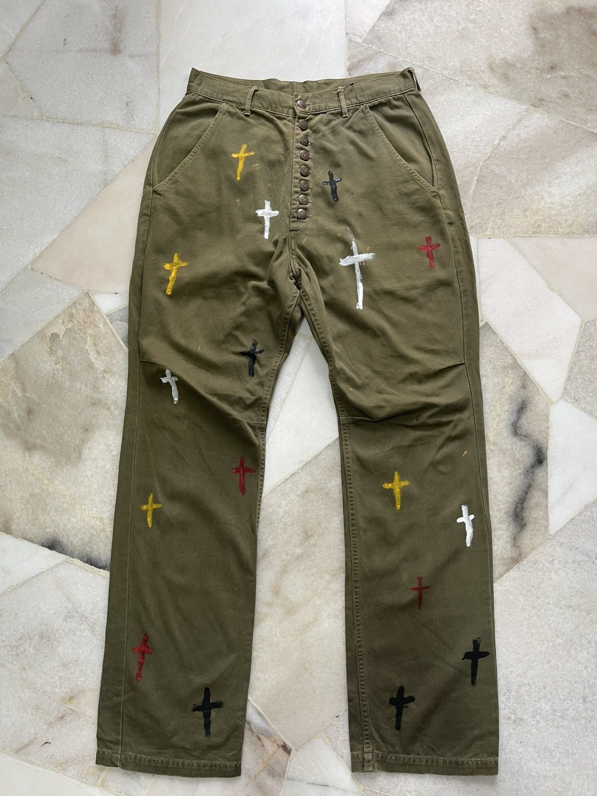 Kapital Kapital Army Green Custom Cross Pants Size US 30 / EU 46 - 1 Thumbnail