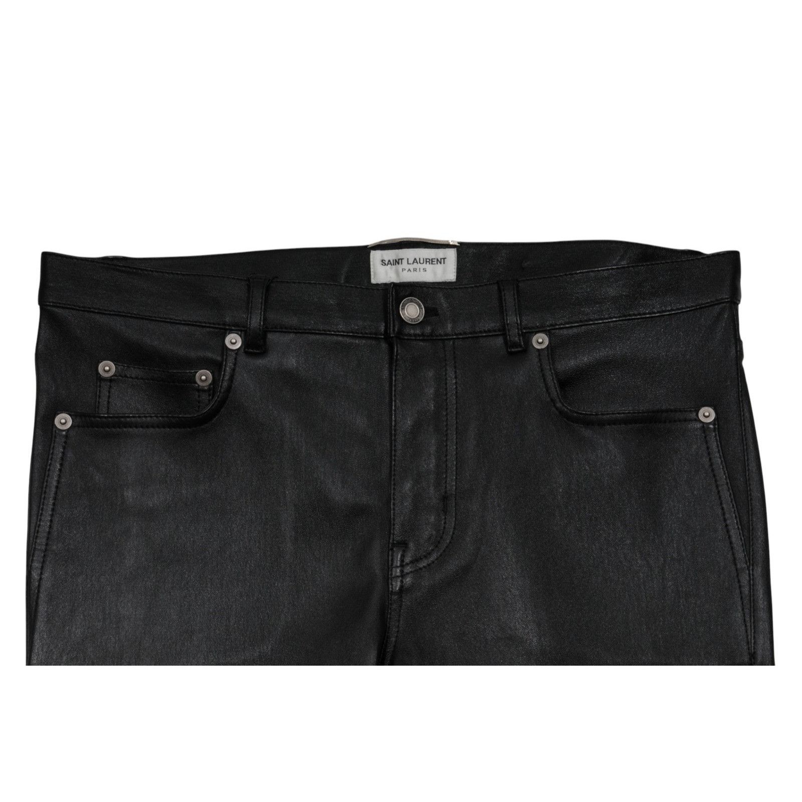 Saint Laurent Paris Lambskin Skinny Leg Leather Pants Jeans Size US 34 / EU 50 - 6 Thumbnail