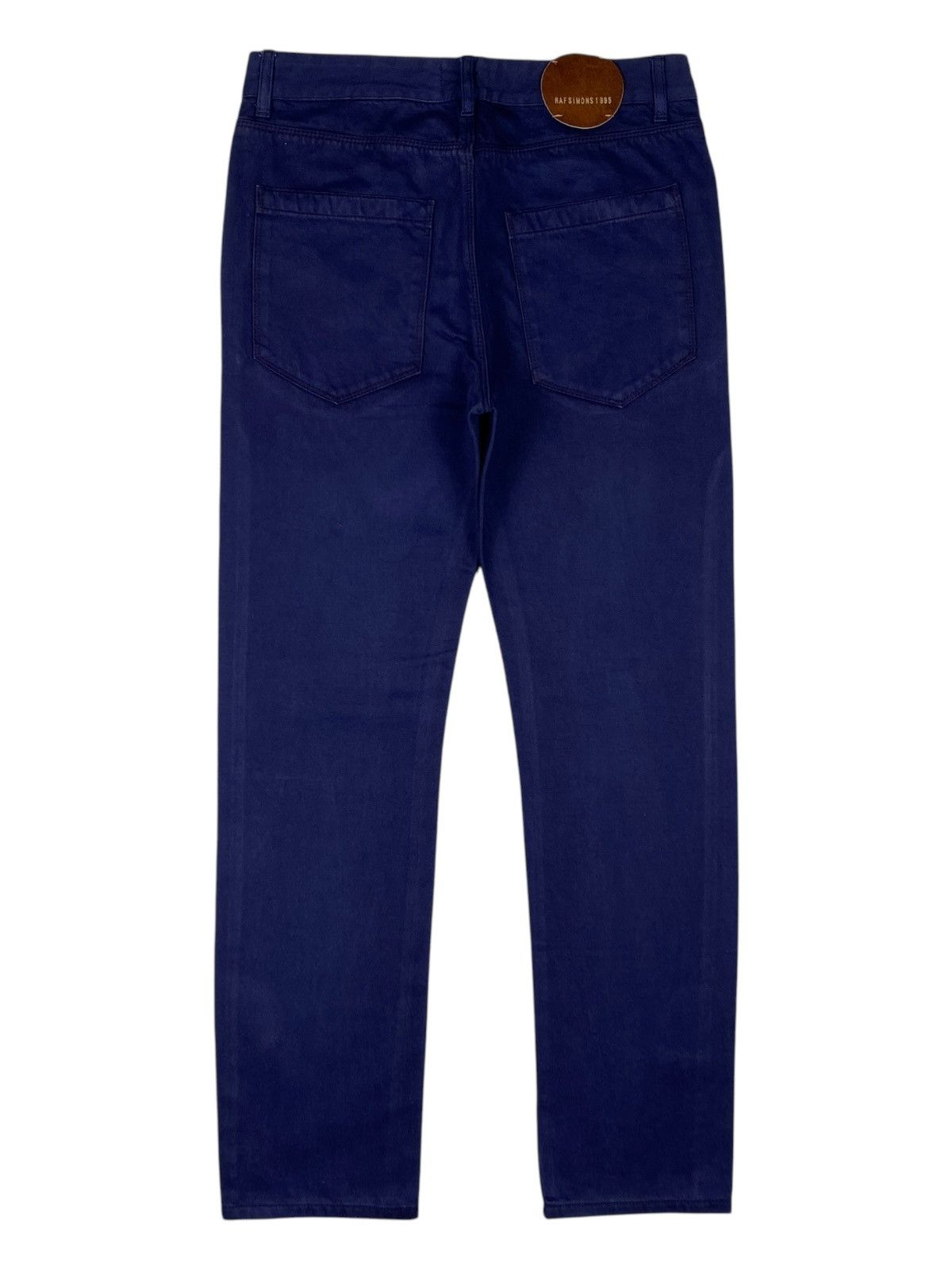 Raf Simons 1995 Button-fly Slim Fit Blue Denim Hair on Hide Patch 