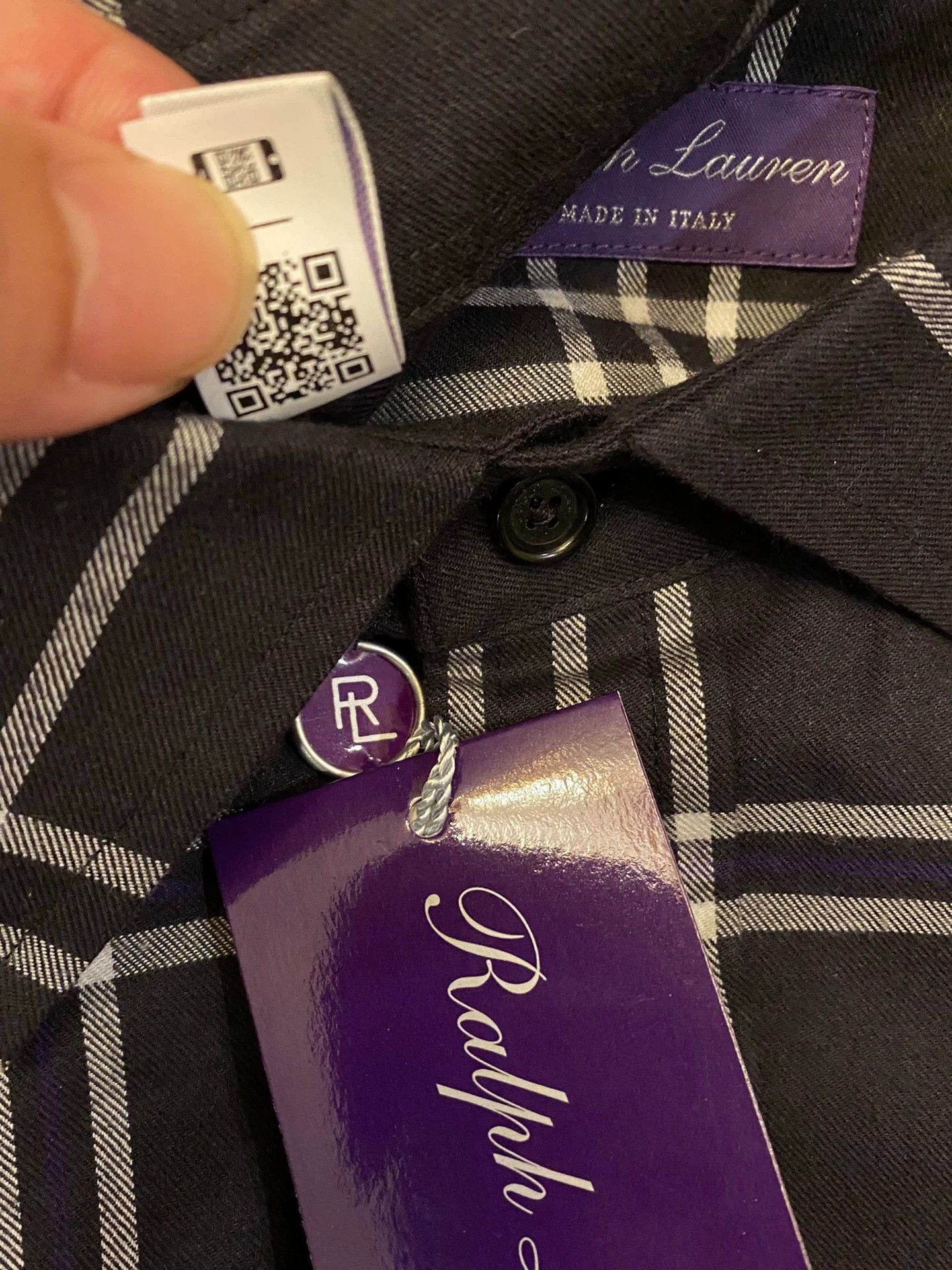 Polo Ralph Lauren RRL Purple Label Italian Black Plaid Shirt M/XL Size US M / EU 48-50 / 2 - 8 Thumbnail