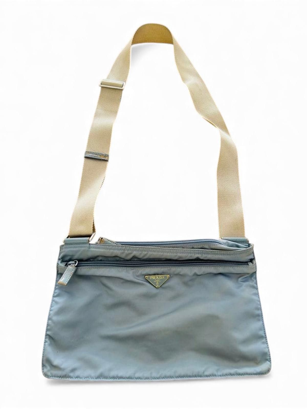Prada Prada - Light Blue Nylon Shoulder Bag Size ONE SIZE - 2 Thumbnail