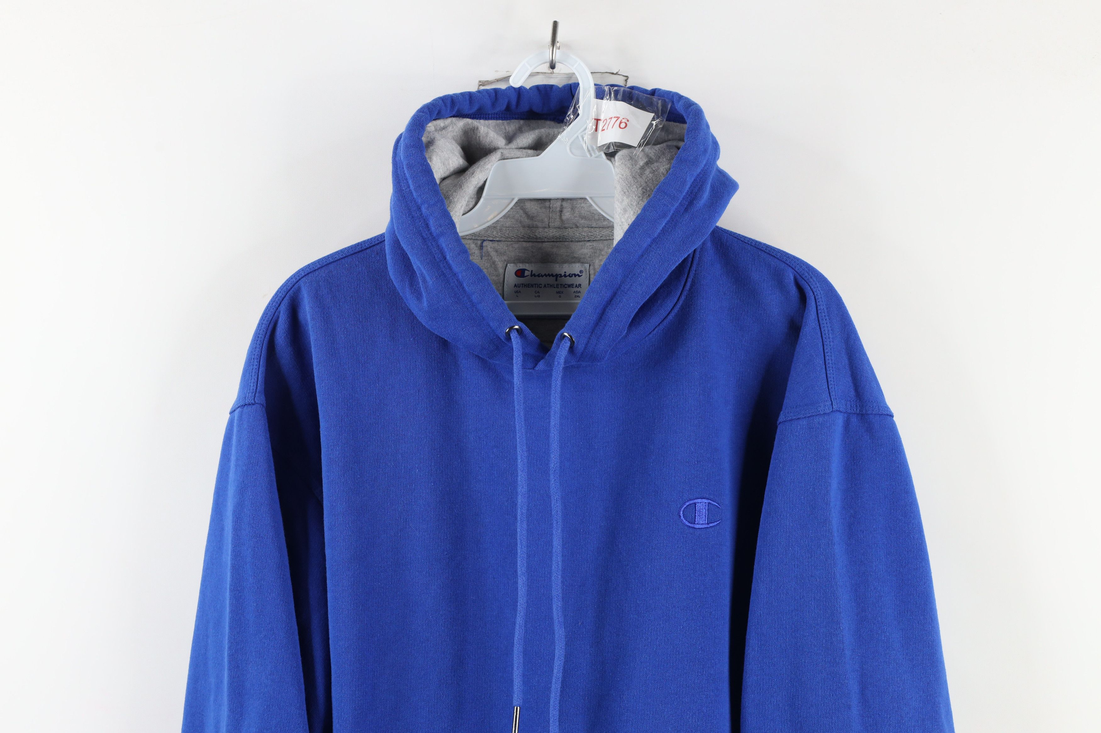 Champion × Vintage Vintage Champion Monochrome Hoodie Sweatshirt Royal Blue Size US L / EU 52-54 / 3 - 2 Thumbnail