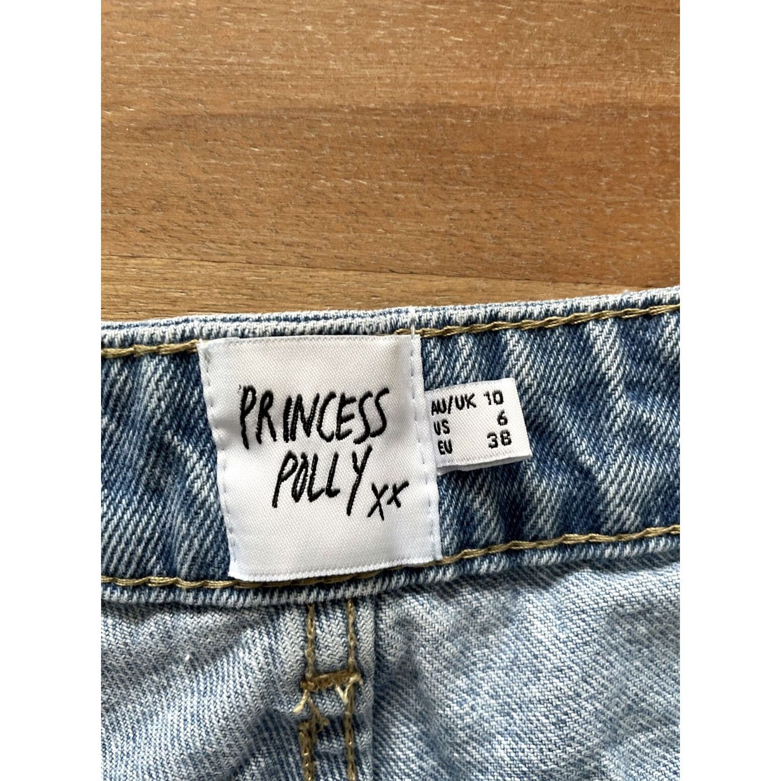 PRINCESS POLLY Princess Polly Baggy Straight Jeans Women 6 (28x29) Light Wash Strai​ght 90s Grunge Hip Hop USA Womens Size 28" / US 6 / IT 42 - 3 Thumbnail