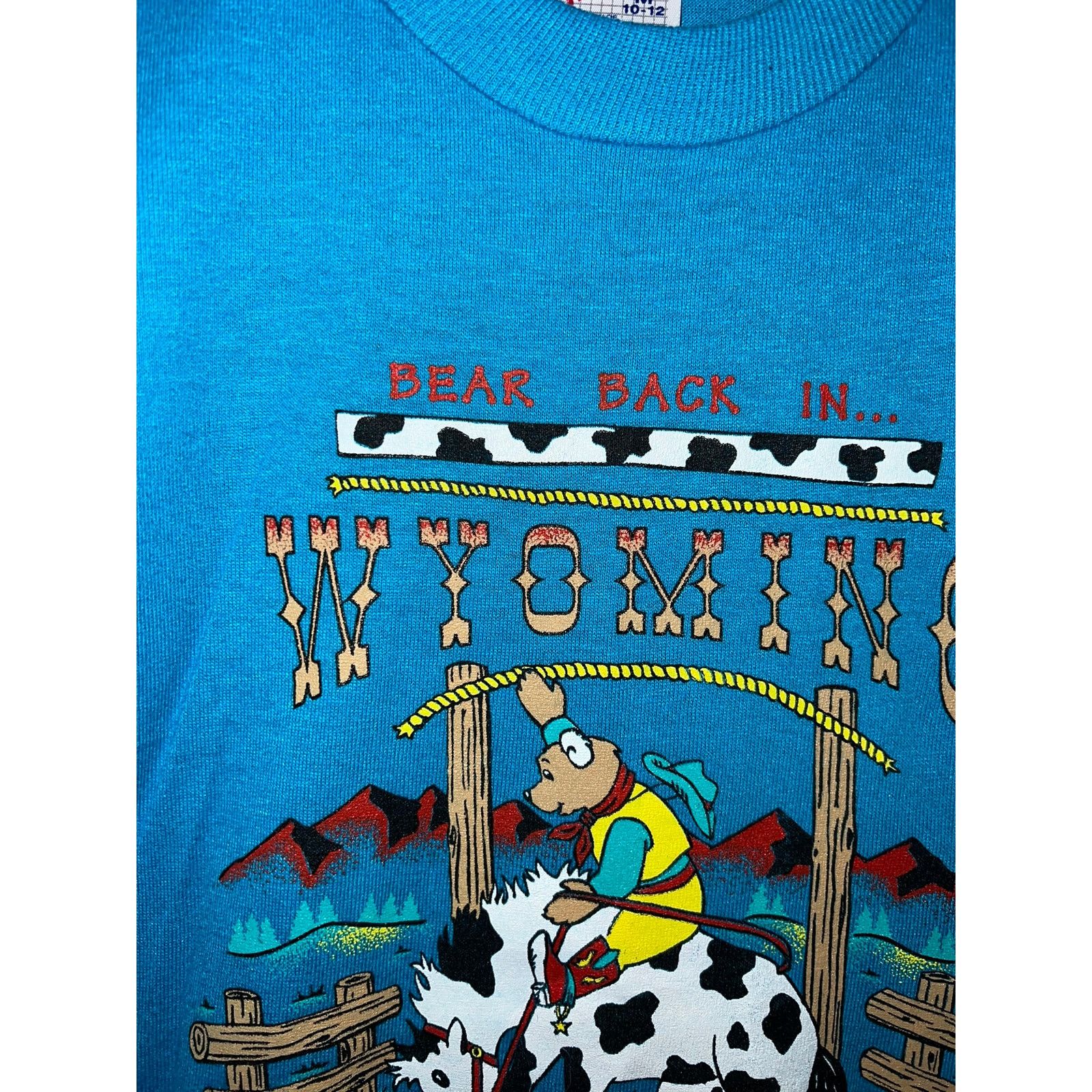 Jerzees 90s Youth Bear Back In Wyoming Jackson Hole Shirt M 10-12 Size US M / EU 48-50 / 2 - 2 Thumbnail