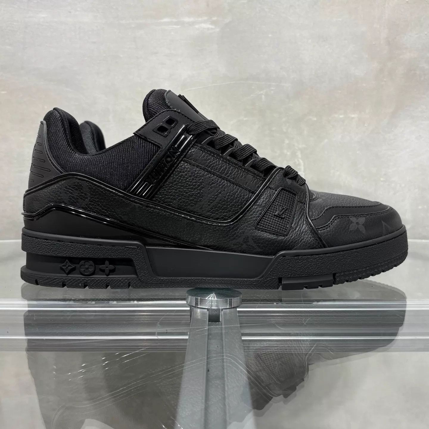 Louis Vuitton LV Trainer Black All-Over Print New With Box UK7 Size US 8 / EU 41 - 4 Thumbnail