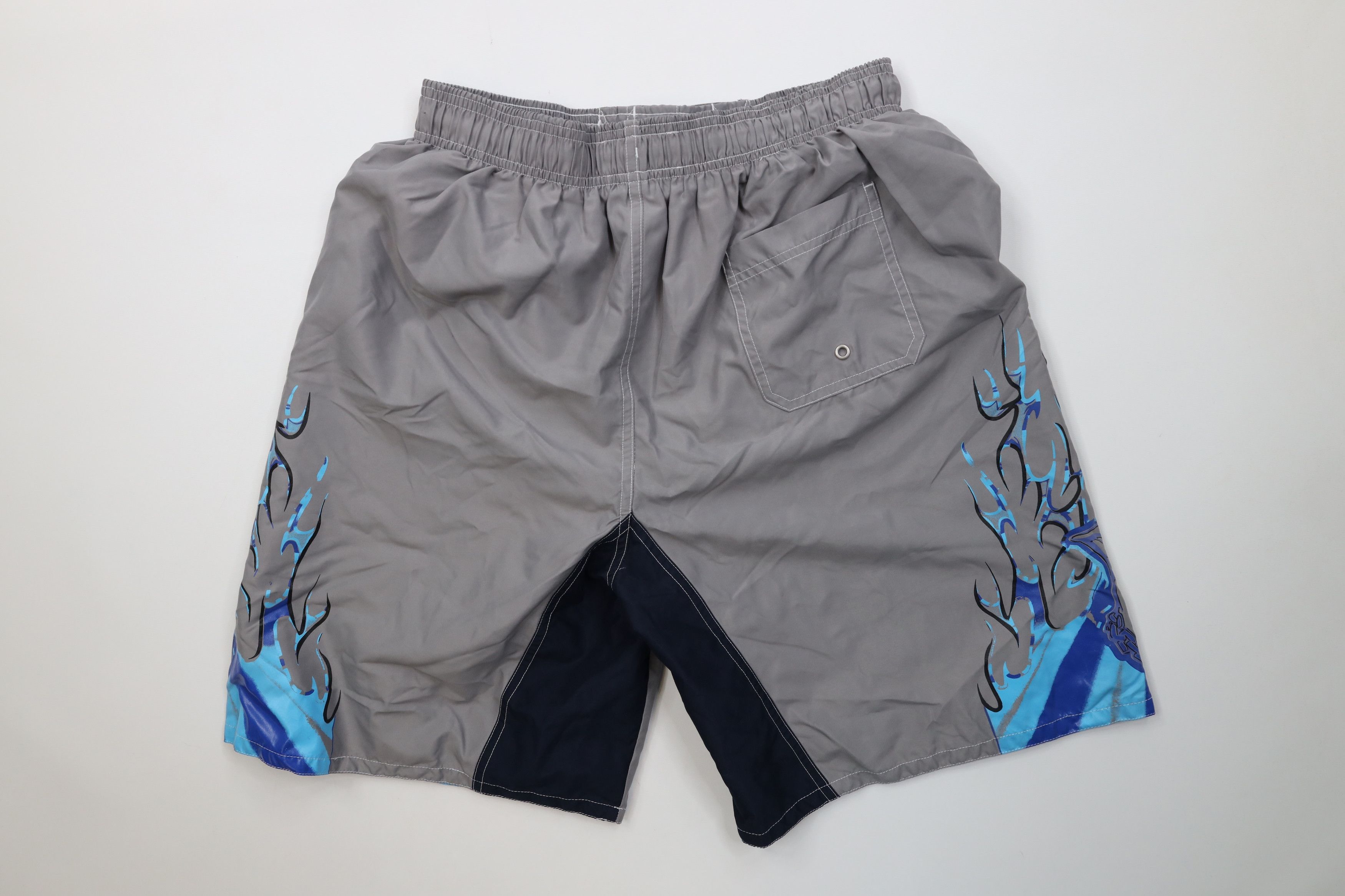 Vintage Vintage 90s Y2K Streetwear Fire Flames Shorts Swim Trunks Size US 32 / EU 48 - 7 Thumbnail