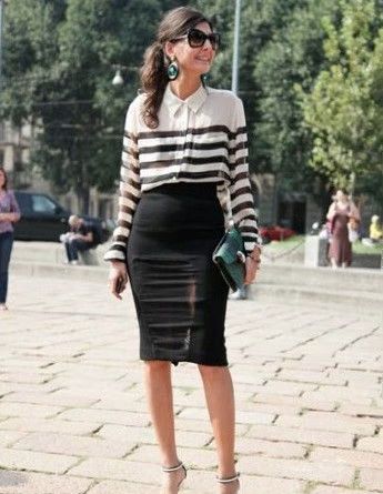 Designer × SikSilk Trenery Shirt Blouse Silk & Cotton White & Black Striped Size L / US 10 / IT 46 - 7 Thumbnail