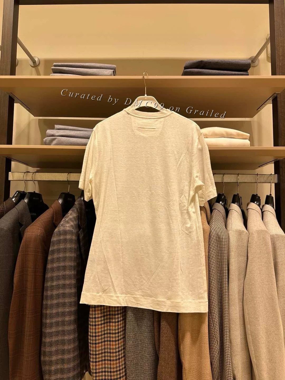 Ermenegildo Zegna Zegna White Linen Men’s T-shirt Size US M / EU 48-50 / 2 - 4 Thumbnail