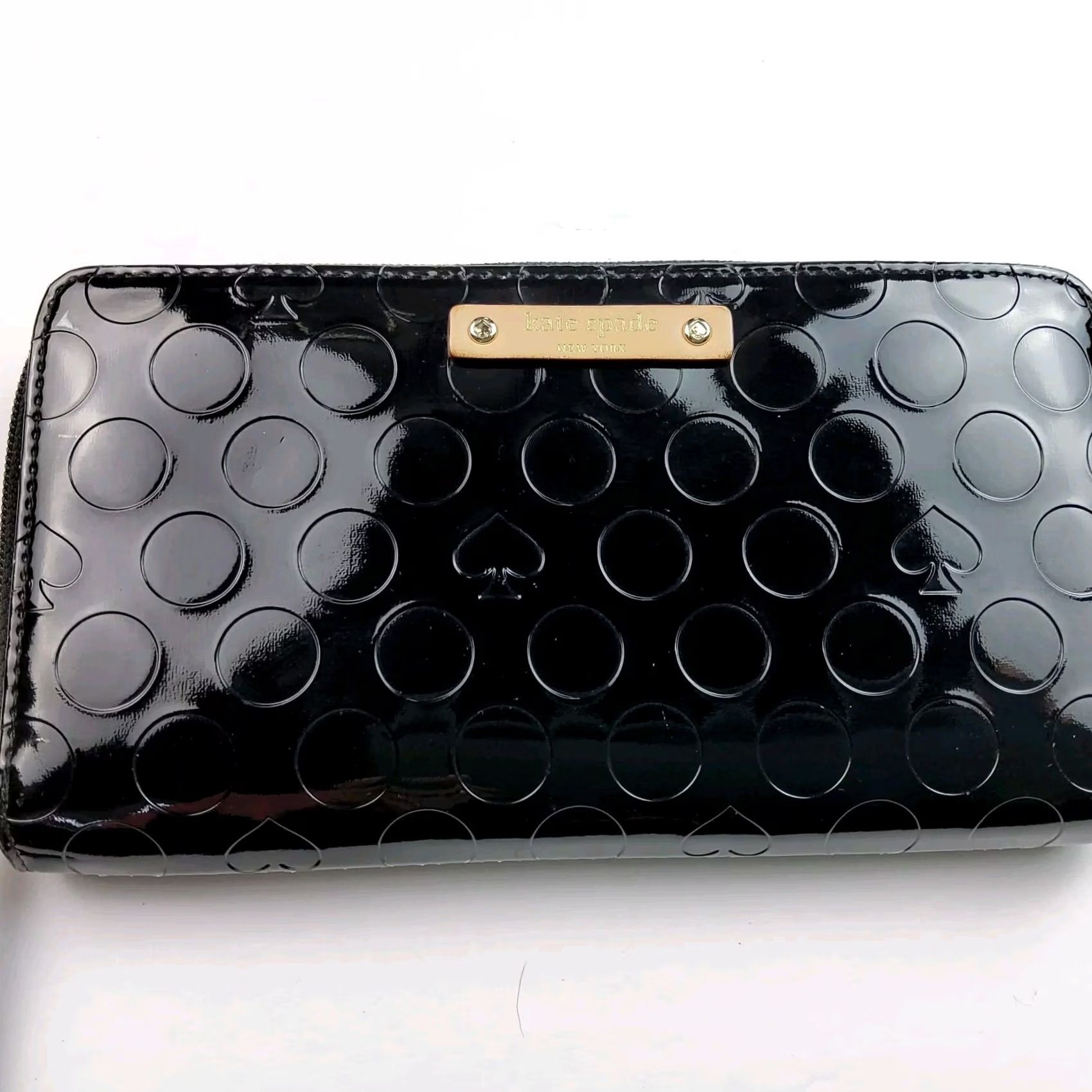 Vintage kate spade new york Wallet Zip-Around Accordion Leather Black Women Womens Zip Around 7.75x4 Gift Size ONE SIZE - 3 Thumbnail