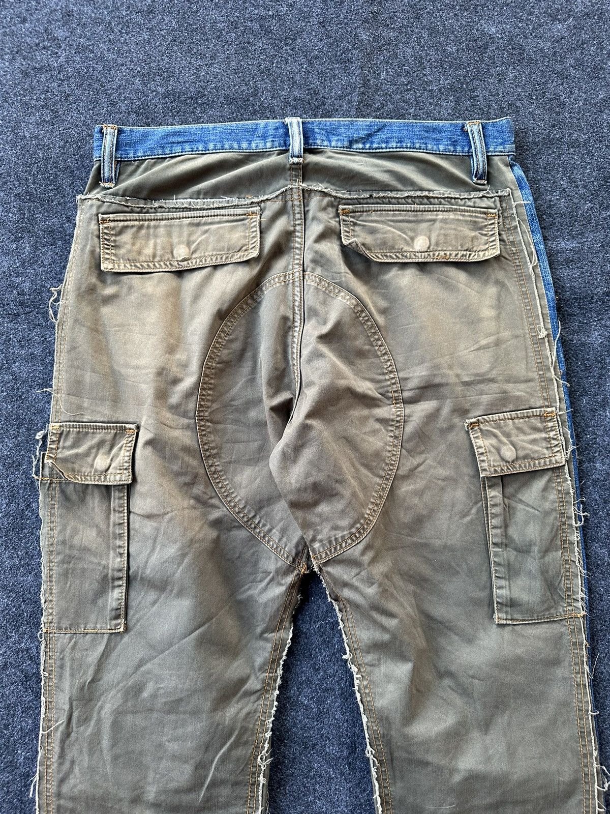 Boycott Vintage Boycott 2 Tones Denim+Cargo Pant 34x31 D162 Size US 34 / EU 50 - 4 Thumbnail