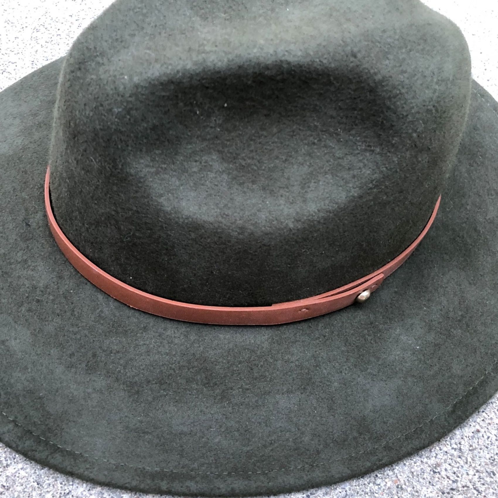 Market MELROSE AND MARKET Ranger Fedora Hat Women's One Size Felt Green Cap Size ONE SIZE - 2 Thumbnail