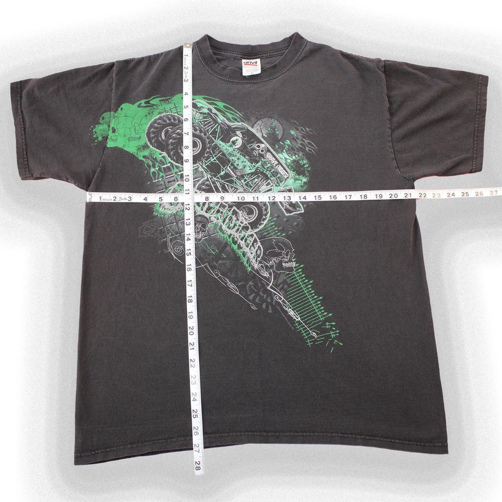 Vintage Vintage 90s Black Grave Digger Graphic Tee Size US L / EU 52-54 / 3 - 2 Thumbnail