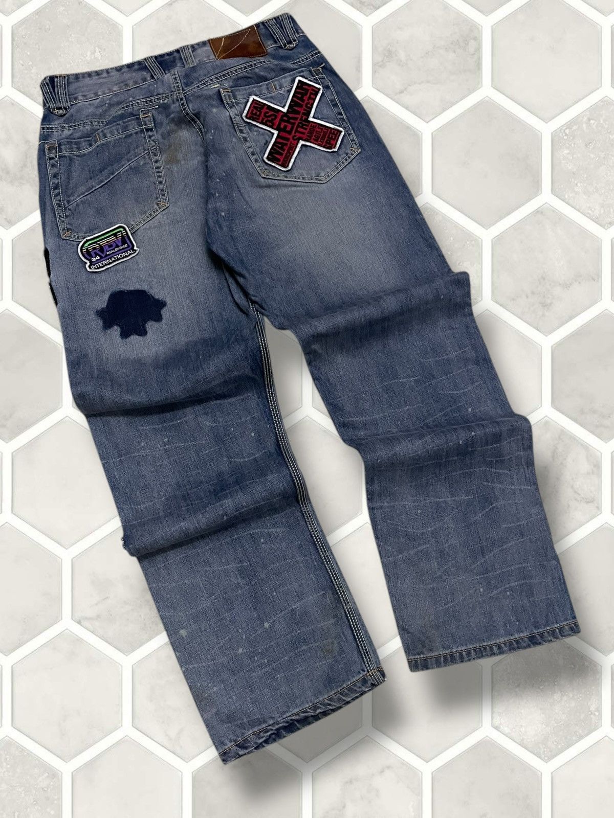 Japanese Brand Vintage Japan Streetwear RealBvoice Patchwork Baggy Denim Size US 32 / EU 48 - 11 Thumbnail