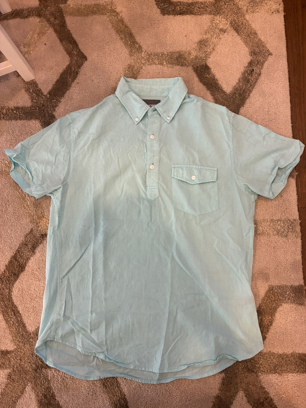 Bonobos Bonobos Slim Fit Short Sleeve Oxford Popover in Mint Size US M / EU 48-50 / 2 - 1 Thumbnail