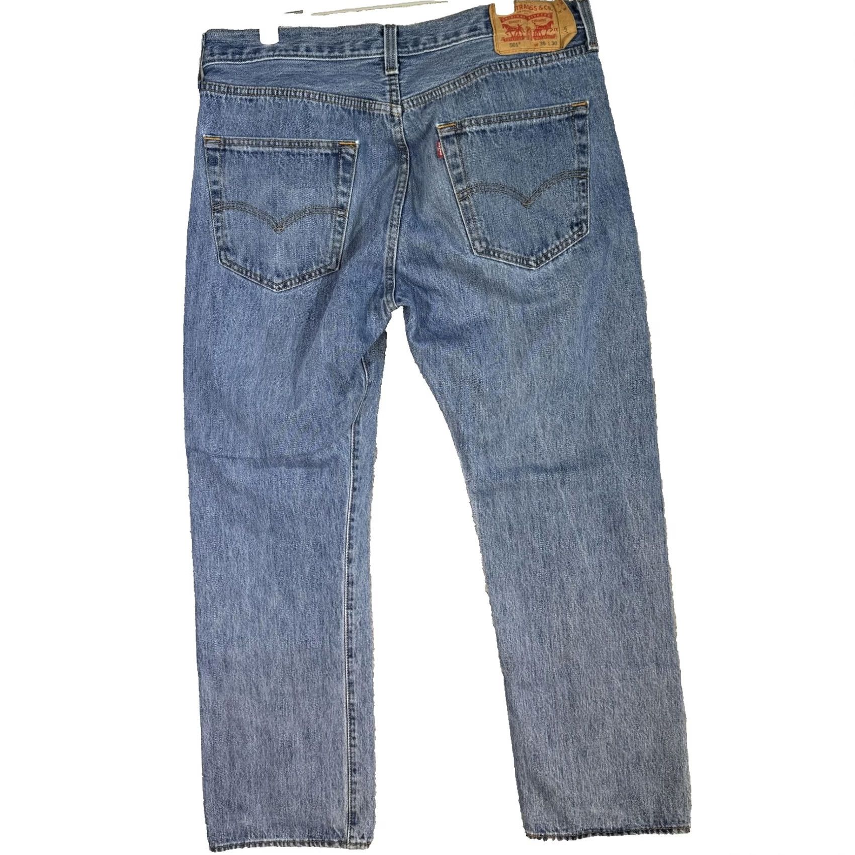 Levi's VINTAGE Levi's 501 Jeans Mens 36x30 Blue Denim Straight Leg Button Fly Classic Fit Pants Size US 36 / EU 52 - 2 Thumbnail