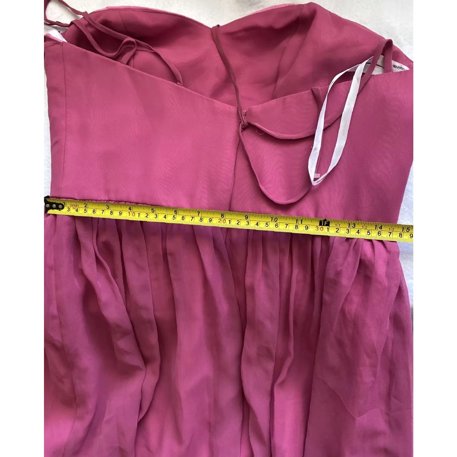 Vintage Jim Hjelm Occasions Gown Women's Size 12 Magenta Polyester Long Sleeveless V-Neck Dress Size XL / US 12-14 / IT 48-50 - 7 Thumbnail