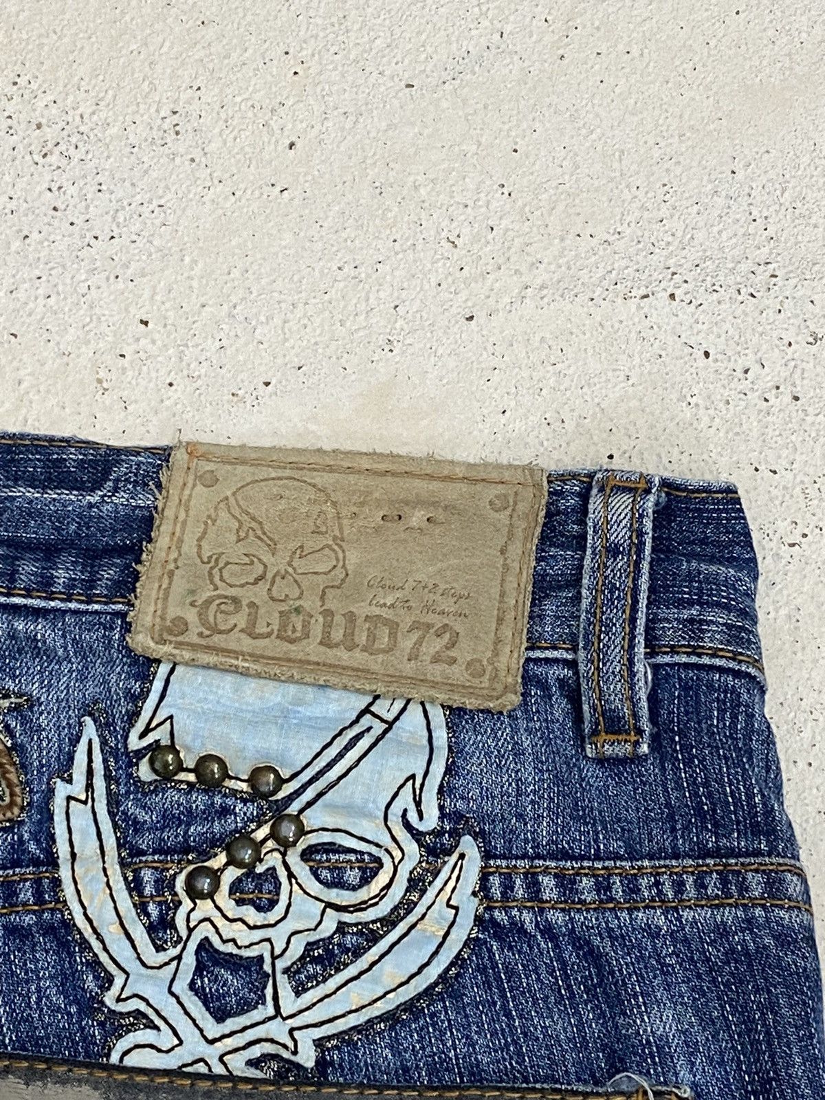 If Six Was Nine × Japanese Brand × Le Grande Bleu (L.G.B.) Cloud 72 Denim Surf Patch of Pirates Blue Way Distressed Size US 33 - 16 Thumbnail