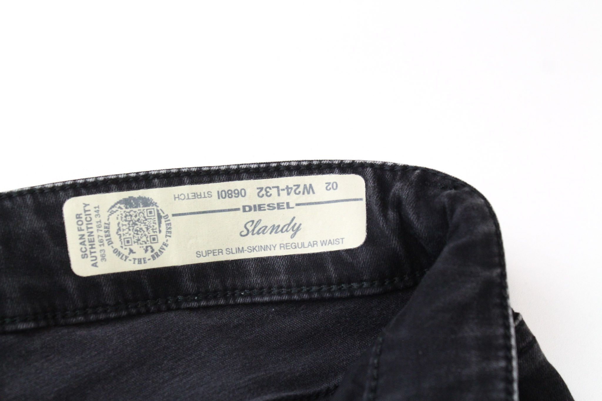 Diesel SLANDY 0680I W24/L32 Dark Grey Jeans 70295 Size 24" / US 00 / IT 34 - 5 Thumbnail