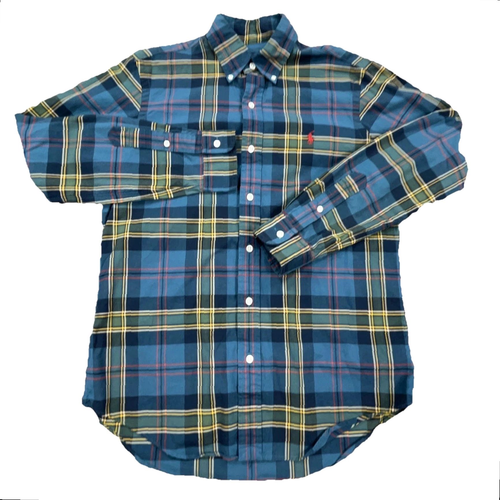 Ralph Lauren Ralph Lauren Shirt Men Small Blue Green Tartan Plaid Button Up Oxford Cloth Sl Size US S / EU 44-46 / 1 - 2 Thumbnail