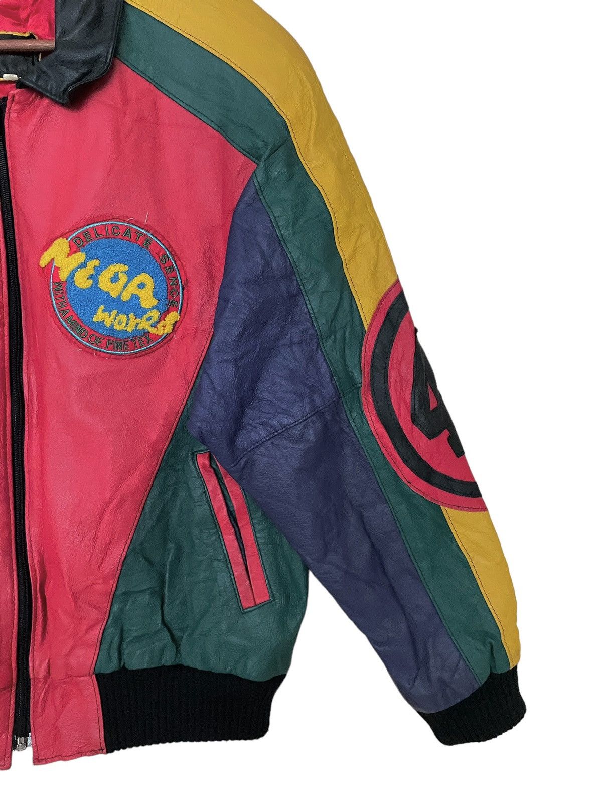 Vintage Vintage Brand Valina Multi Colour Leather Jacket 1980s Size US M / EU 48-50 / 2 - 4 Thumbnail