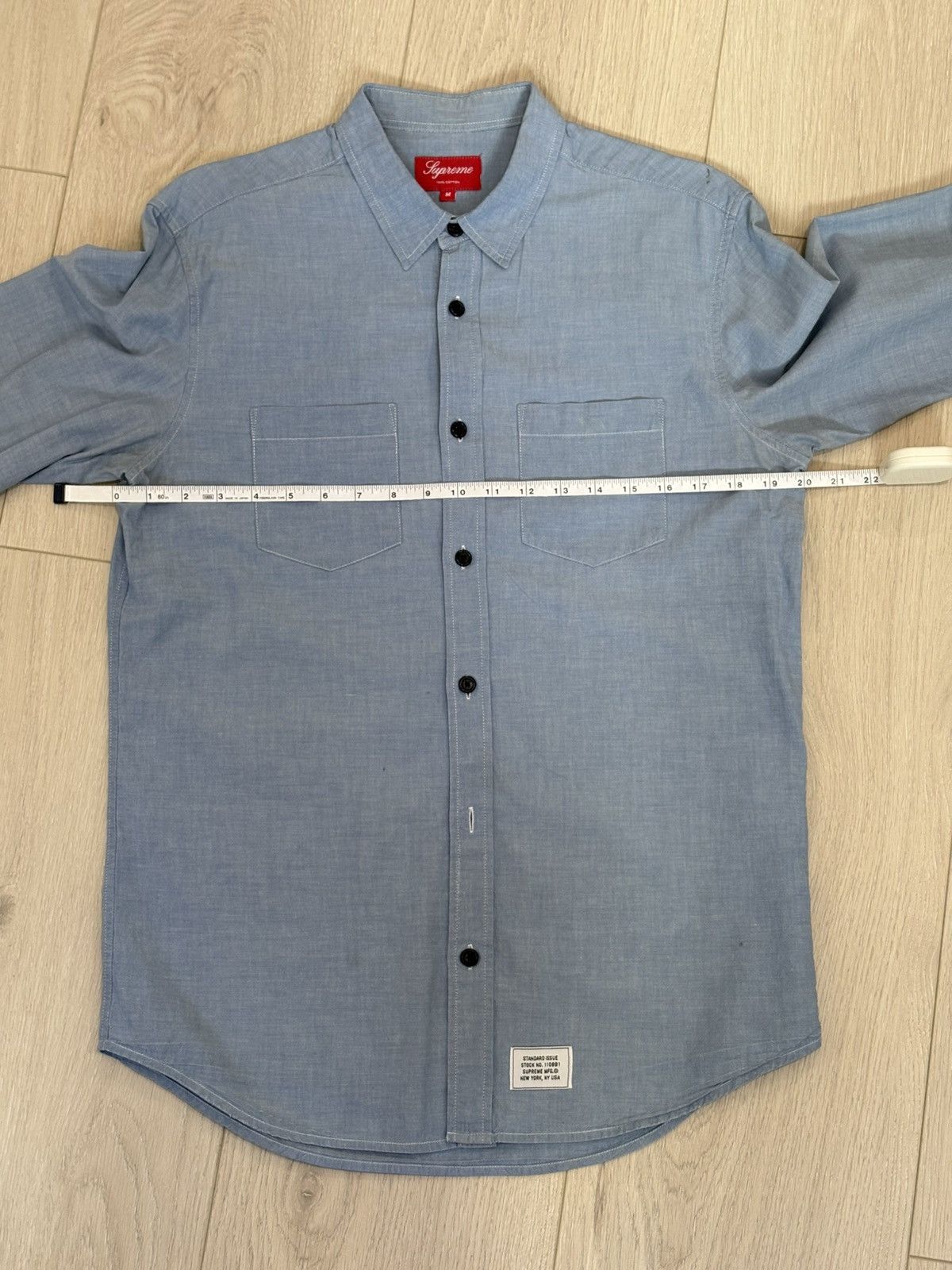 Supreme Two Pocket Chambray Shirt FW 2011 Size US M / EU 48-50 / 2 - 6 Thumbnail