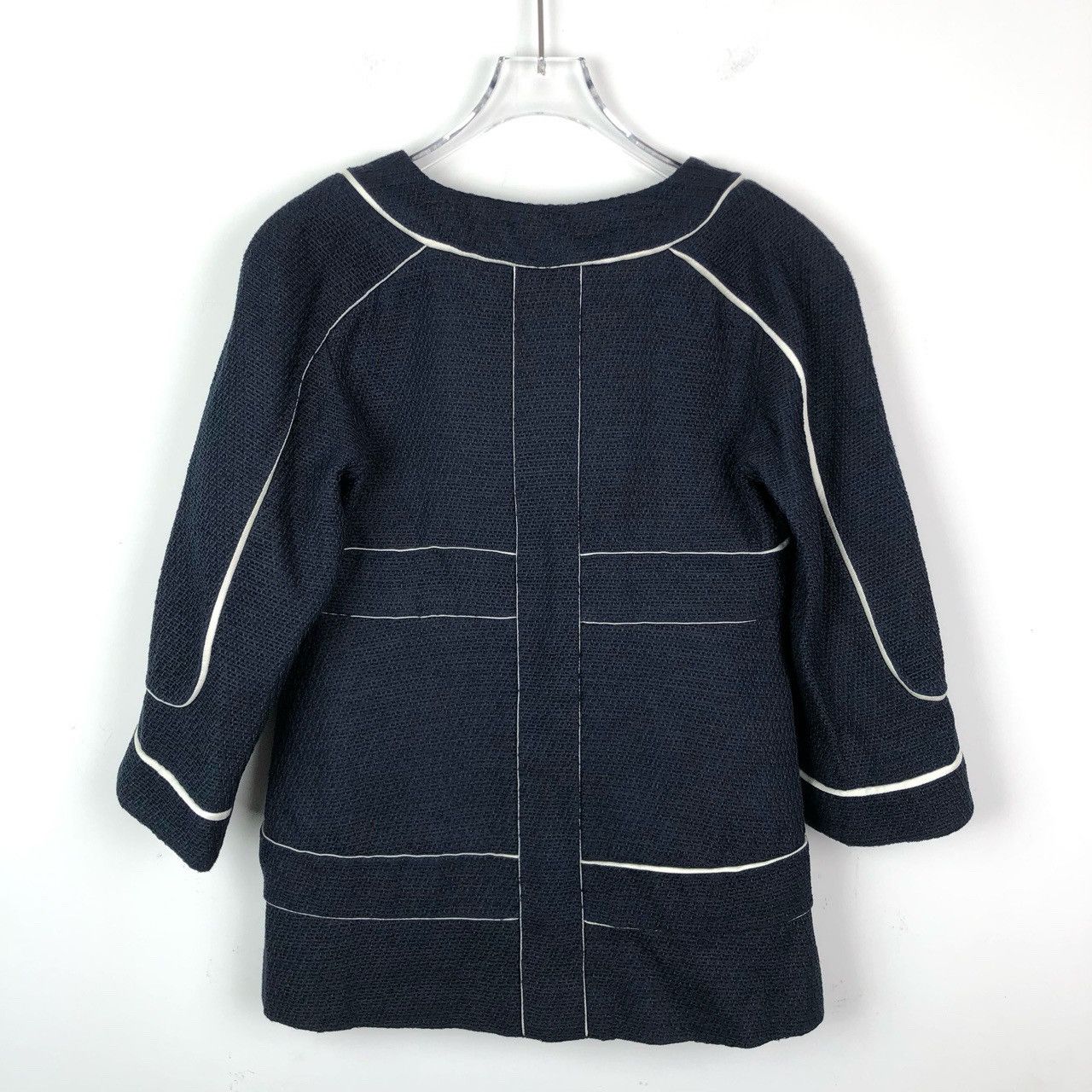Chanel Chanel Line-Designed Round Neck Navy Blue Tweed Jacket Size XS / US 0-2 / IT 36-38 - 2 Thumbnail